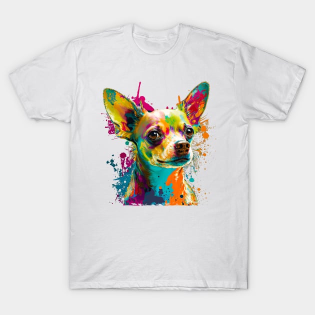 Retro Pop art Chihuahua Breed Art T-Shirt by RuftupDesigns